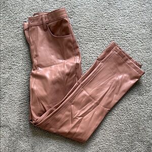 Abercrombie and Fitch Curve Love 90s Ultra High Rise Pink Vegan Leather Pant